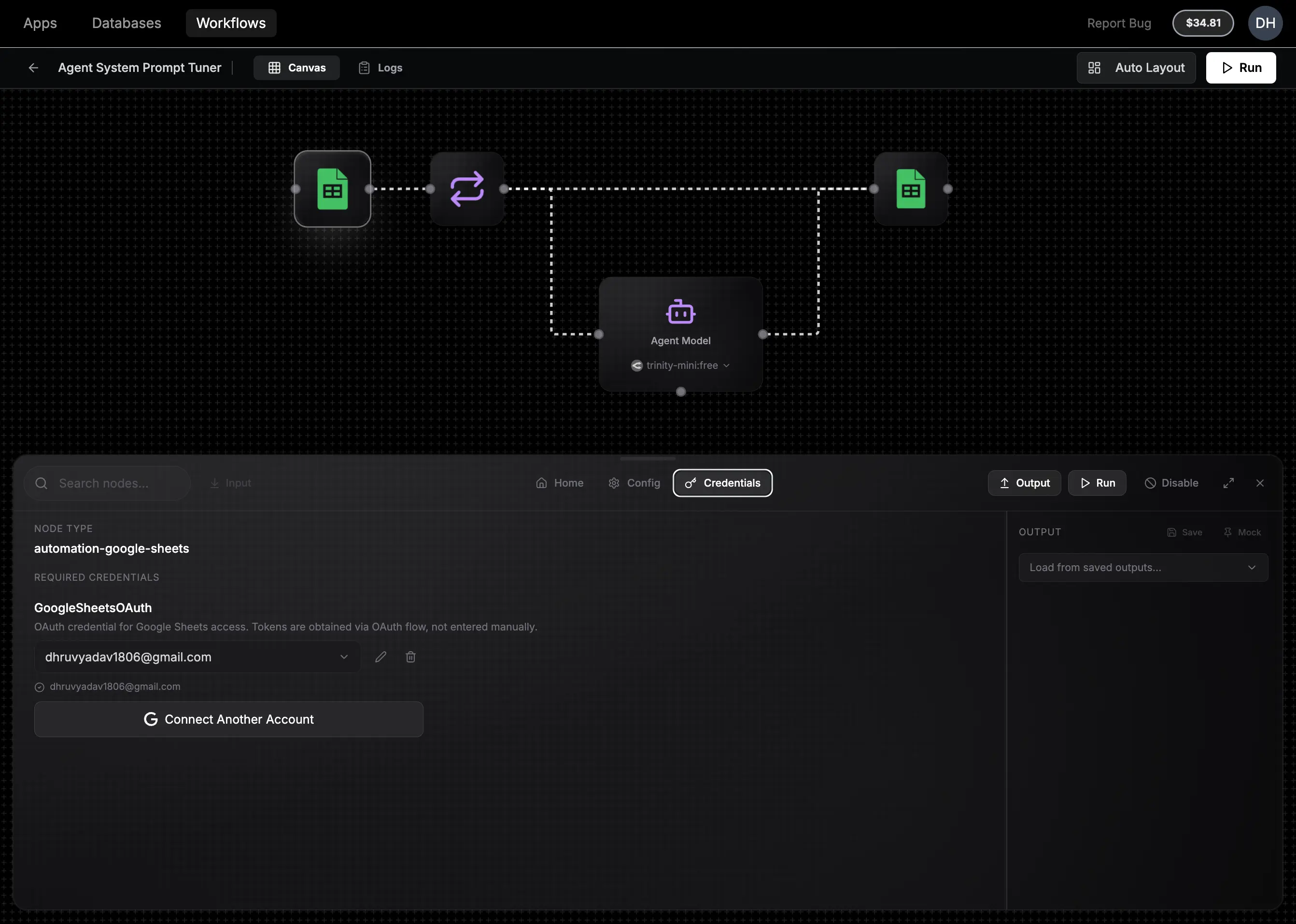 Google account connection dialog